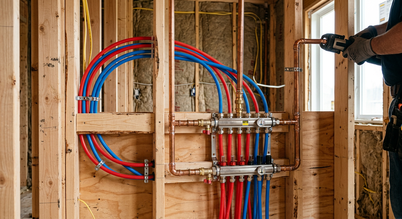 Création de réseau plomberie en cuivre et PER à Massy 91